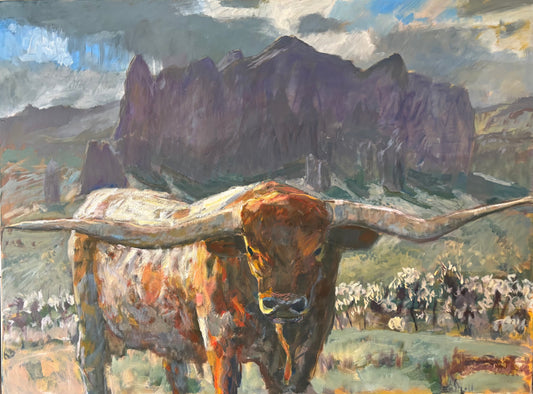 Longhorn of the Superstitions original painting