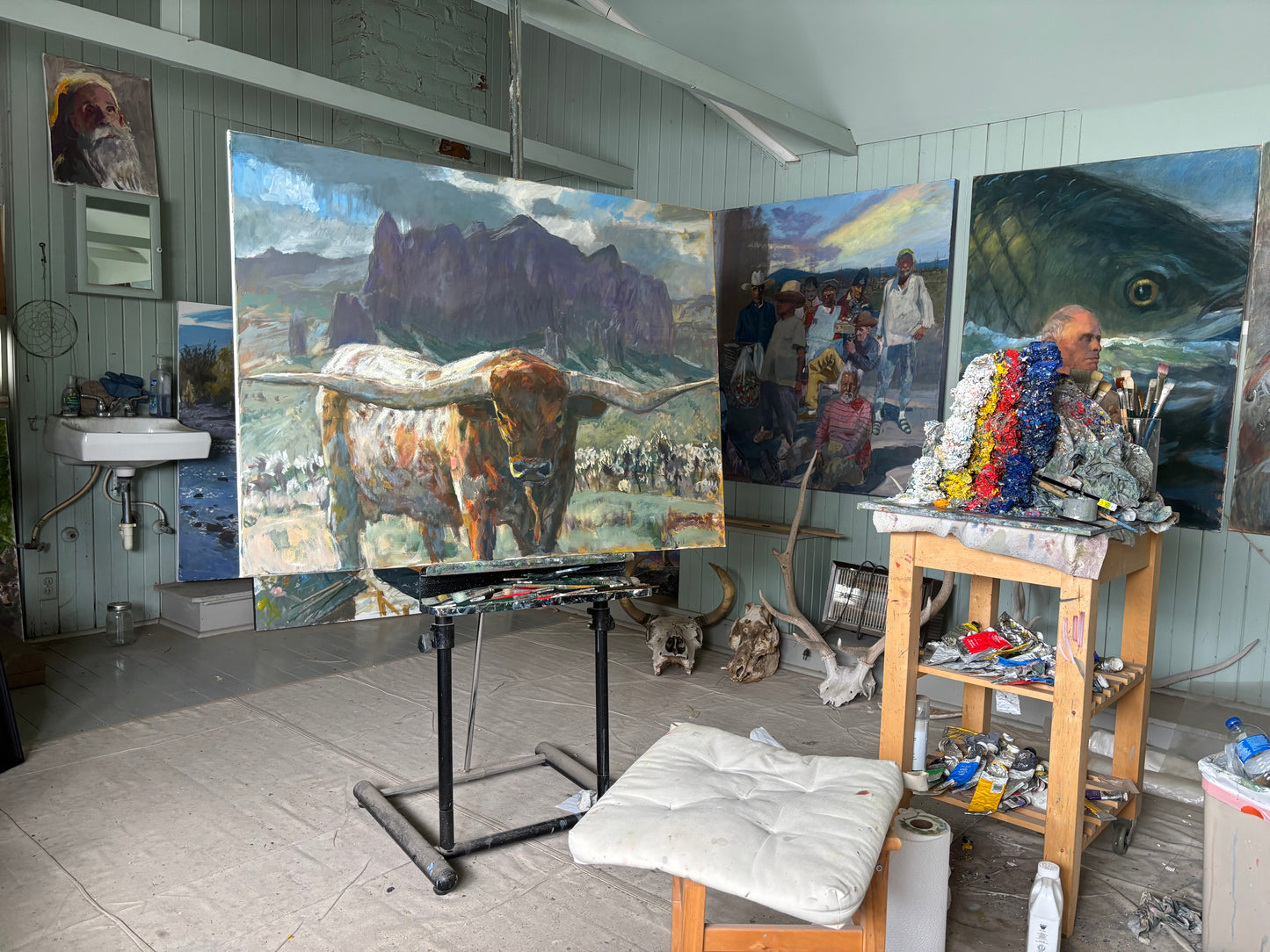 Longhorn of the Superstitions original painting