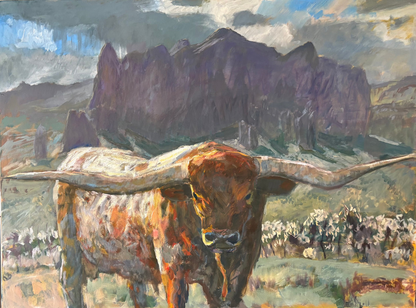 Longhorn of the Superstitions original painting