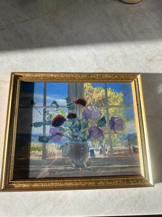 Window Sill Flowers Framed Print