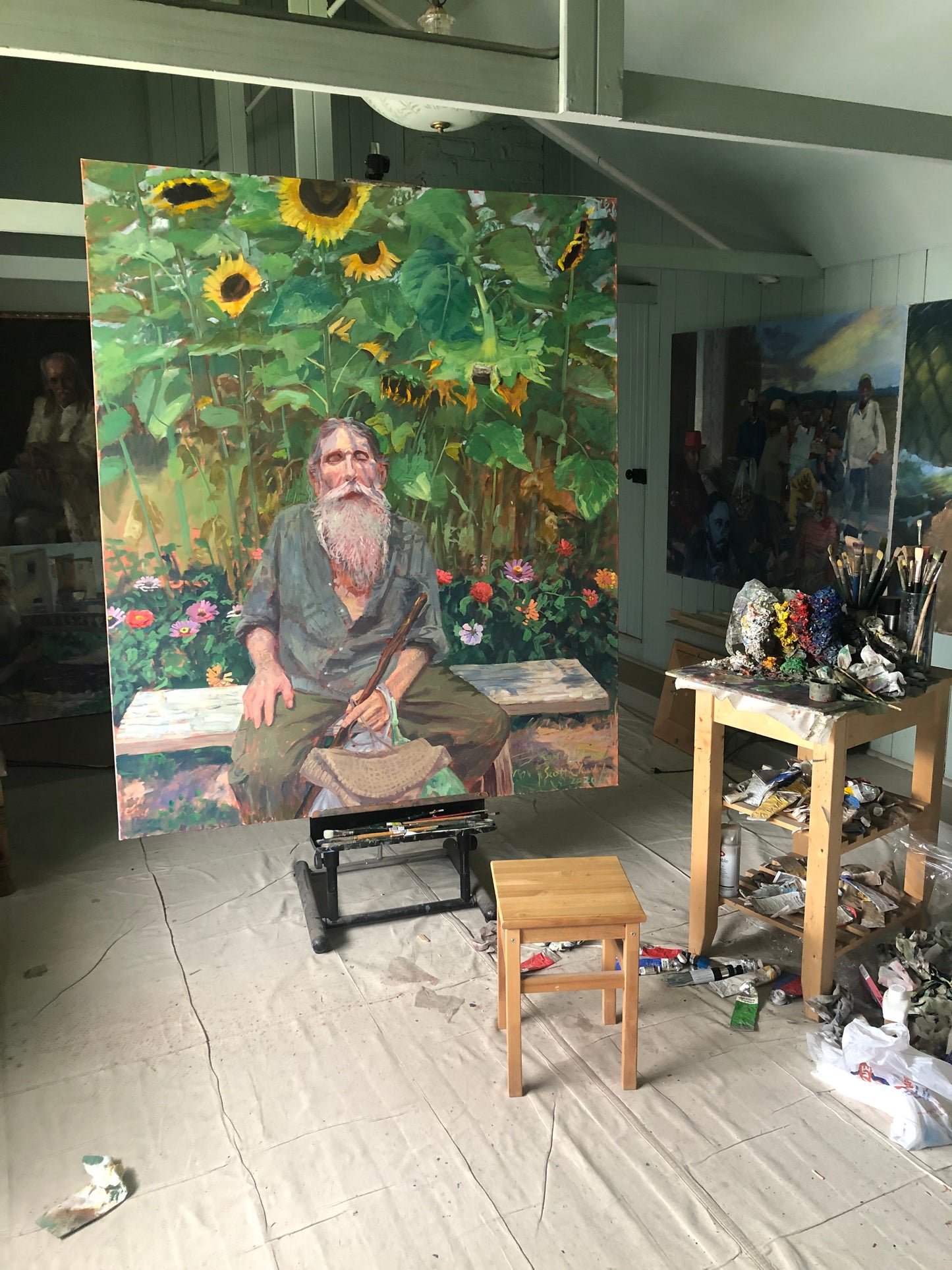 Ken Hankins in the Garden Original Painting