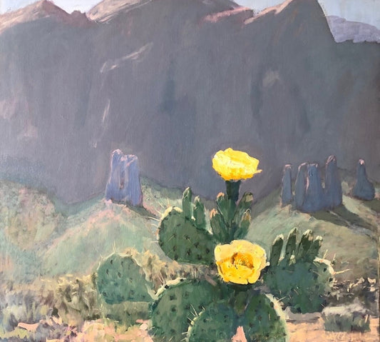Prickly Pear Flowers Original Painting