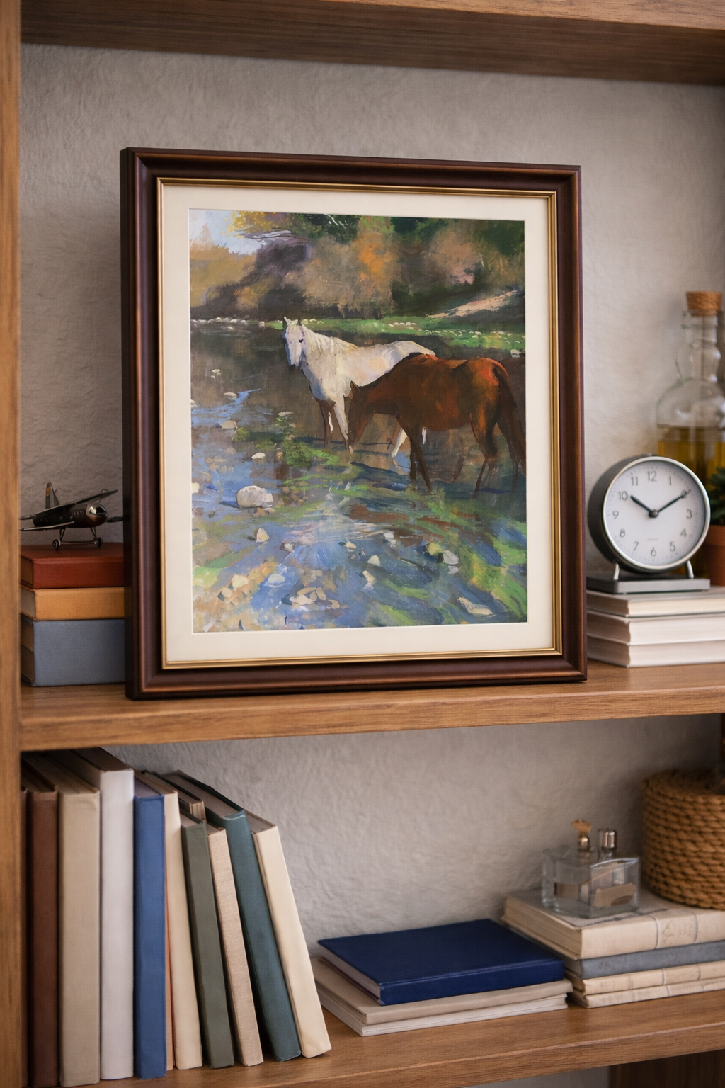 Eel Grass and Wild Horses Paper Print